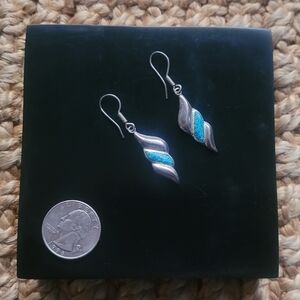 Vintage 80s Mexican Silver and Turquoise earrings